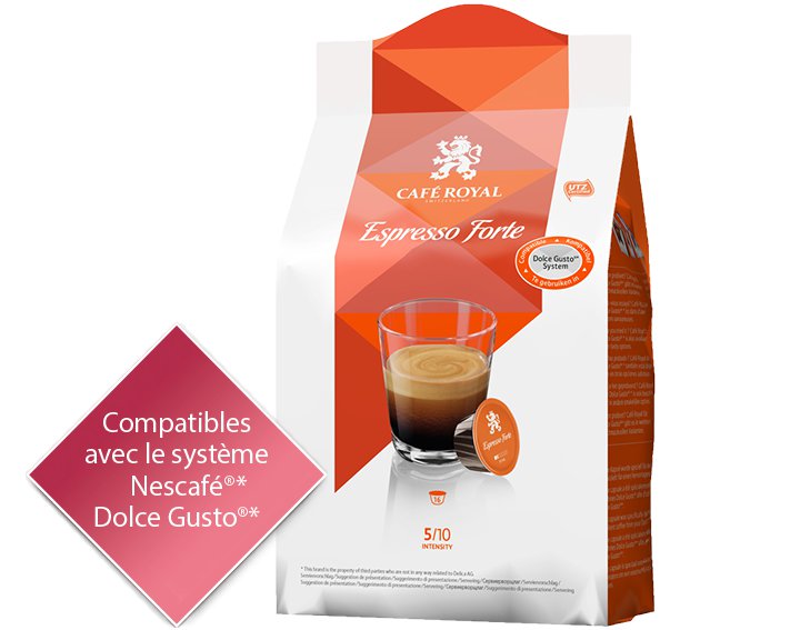 Capsules Café Royal Espresso Forte
*Cette marque est la propriété de tiers qui n’ont aucune relation avec Delica AG.