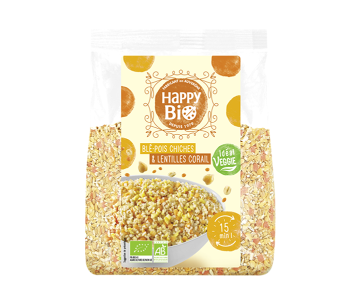 Blé pois chiches et lentilles corail - 500g