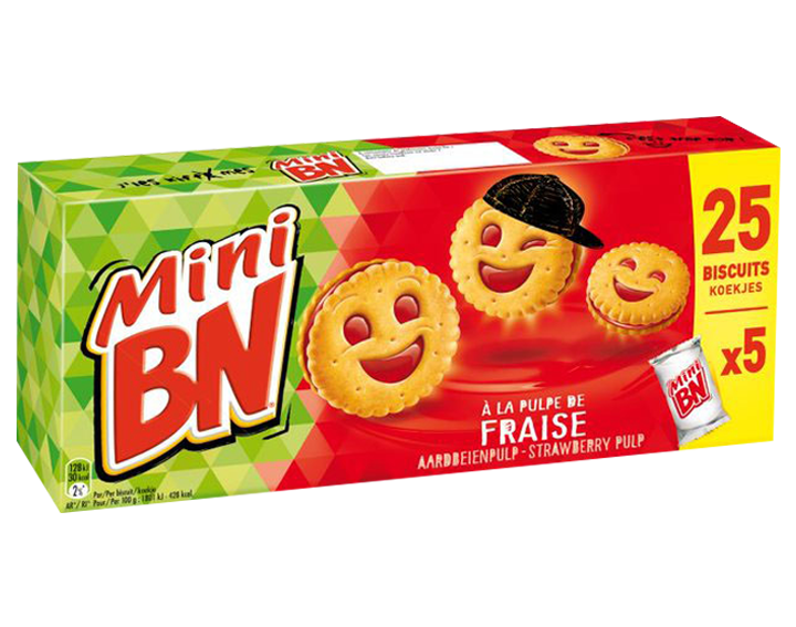 Mini BN Aardbei 5x35g
