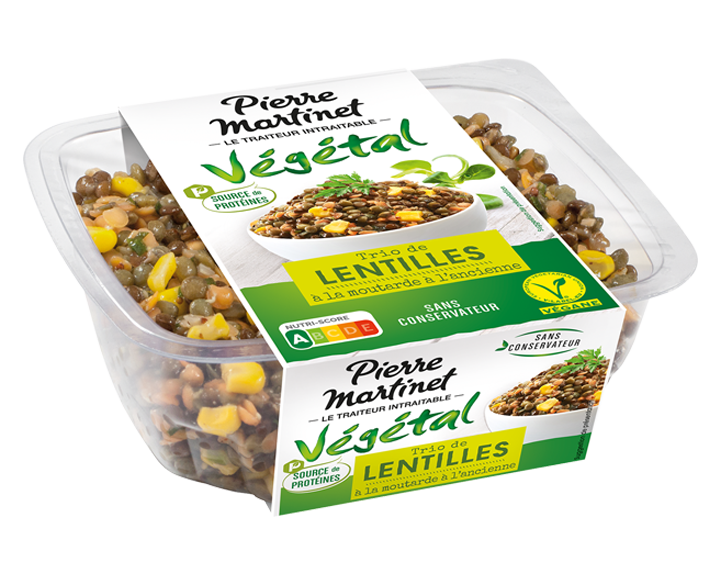 Trio de lentilles à la moutarde à l'ancienne