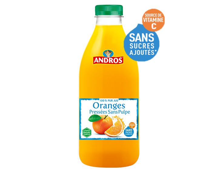 Pur jus d’Oranges pressées sans pulpe 1L