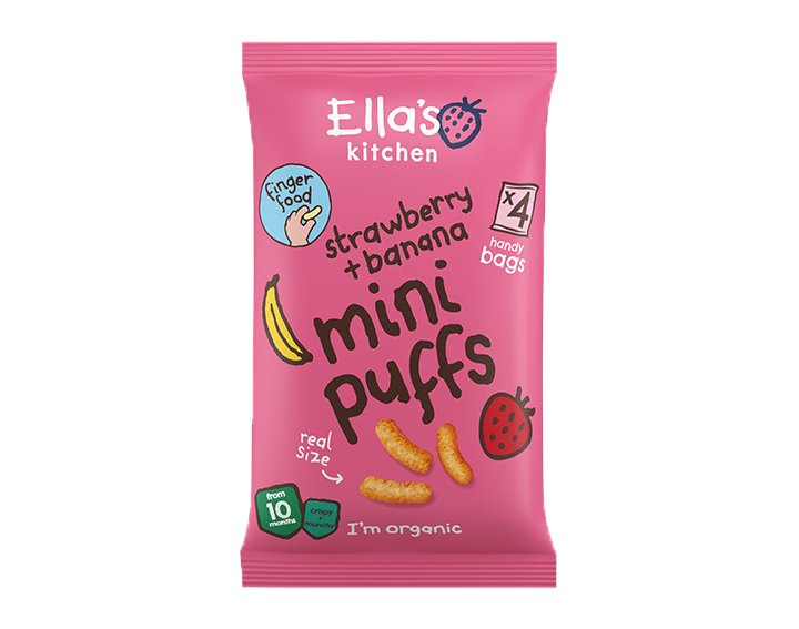 Strawberry & Banana Mini Puffs 100g Multipack