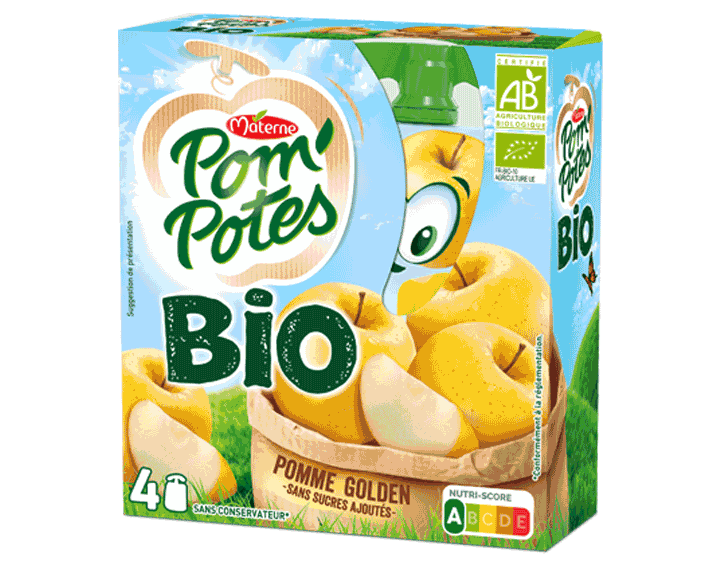 Pom'Potes® Bio Pomme Golden 4x90g
