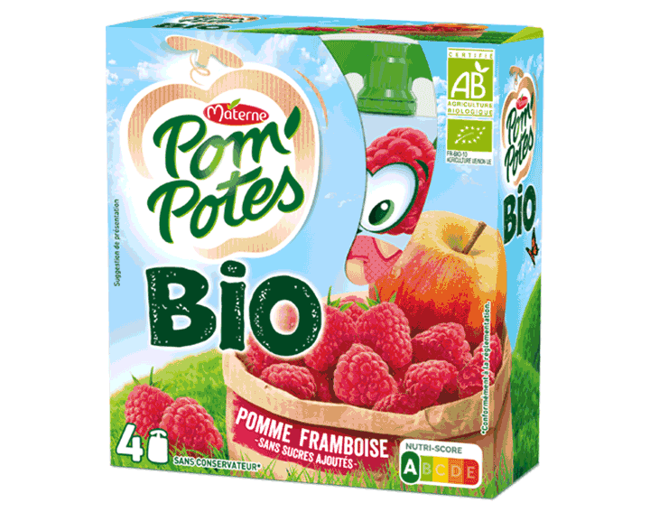 Pom'Potes® Bio Pomme Framboise 4x90g
