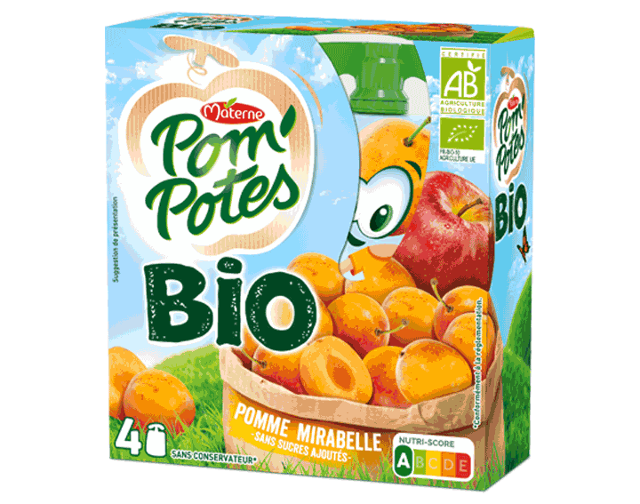 Pom'Potes® Bio Pomme Mirabelle 4x90g