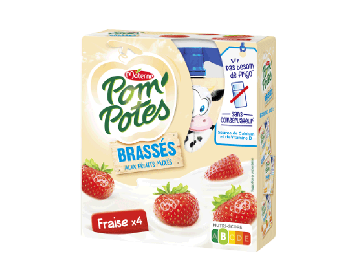 Pom'Potes® Brassés Fraise x4