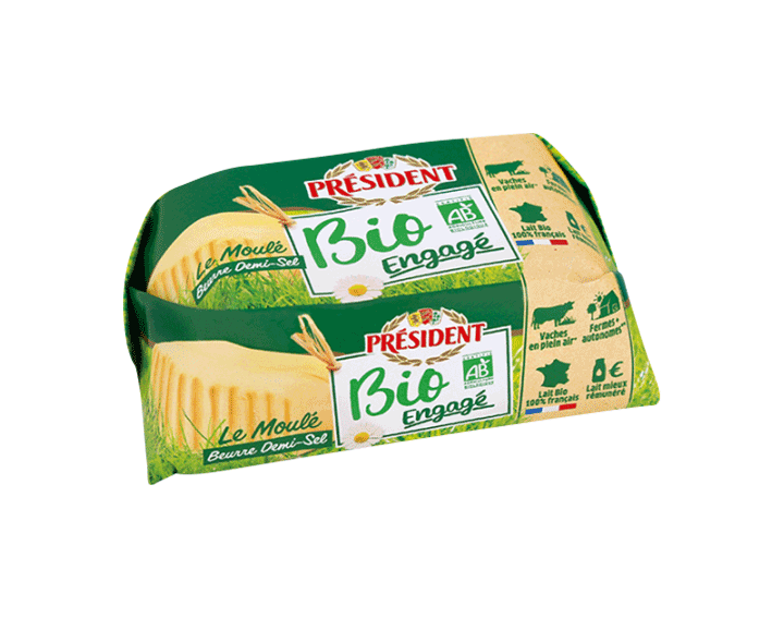 Président Beurre Bio moulé 250g demi-sel
