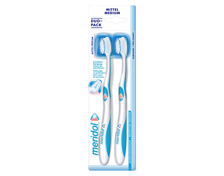 Brosse à dents meridol® Protection gencives Medium DUO