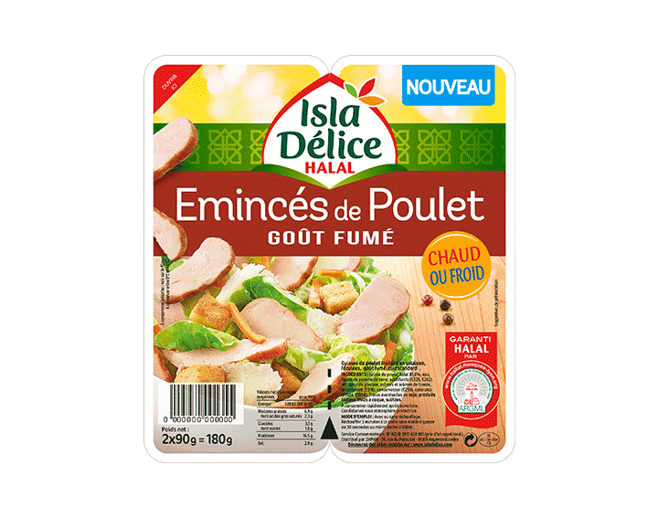 Émincés de poulet goût fumé