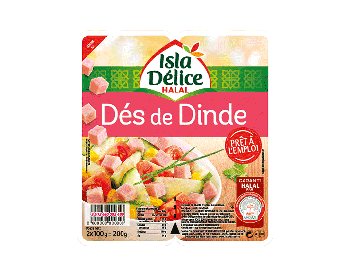 Dés de dinde nature