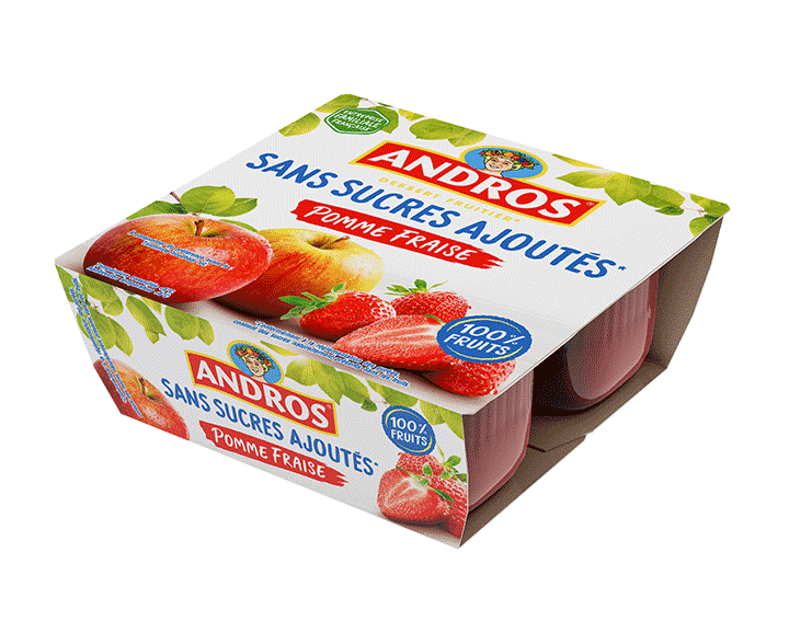 Sans Sucres Ajoutés* Pomme Fraise x4