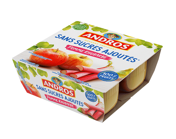 Sans Sucres Ajoutés* Pomme Rhubarbe x4