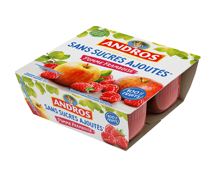 Sans Sucres Ajoutés* Pomme Framboise x4