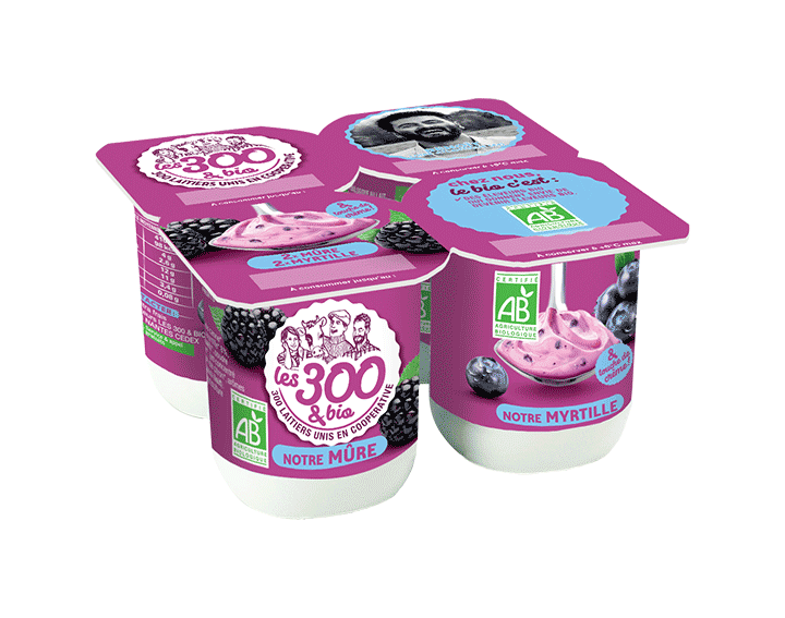 Notre yaourt 2x mûre 2x myrtille 4x125g