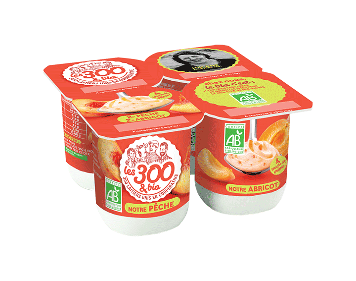 Notre yaourt 2x pêche 2x abricot 4x125g