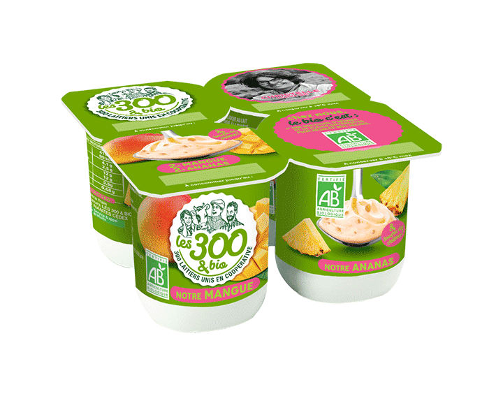 Notre yaourt 2x mangue 2x ananas 4x125g