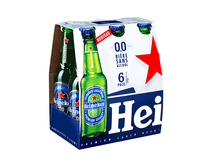 Heineken 0.0 bière blonde sans alcool 6x25cl