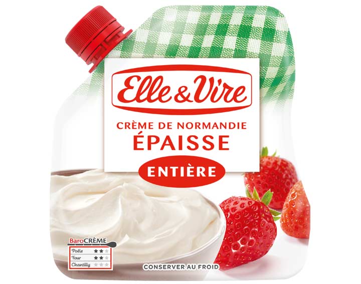 Crème épaisse entière Elle & Vire en
poche 33cl