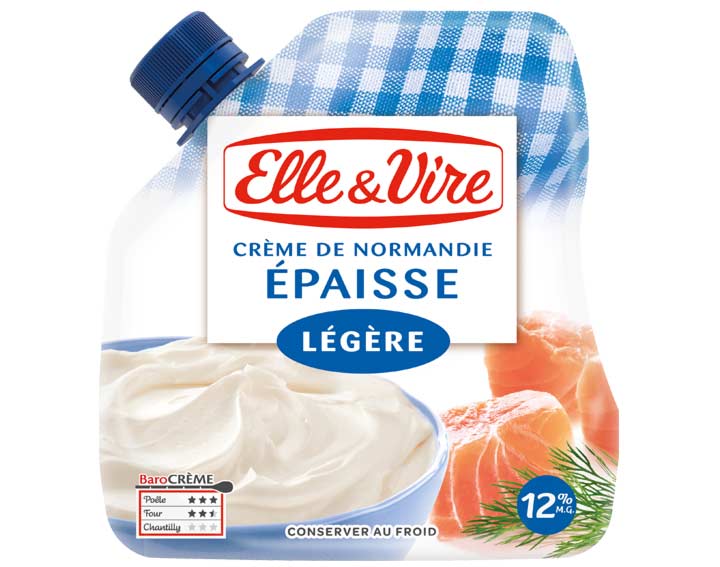 Crème épaisse légère Elle & Vire en
poche 33cl