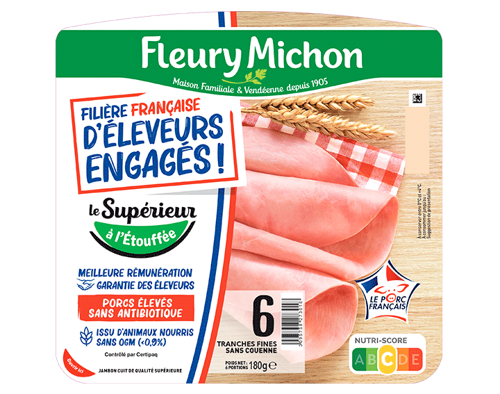 Jambon de porc Supérieur 6 tranches FFEE
