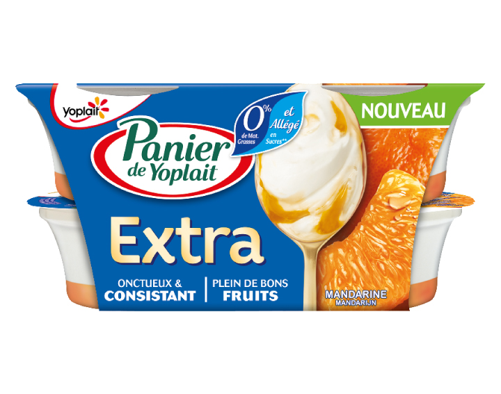 Panier de Yoplait 0% Extra Mandarine
