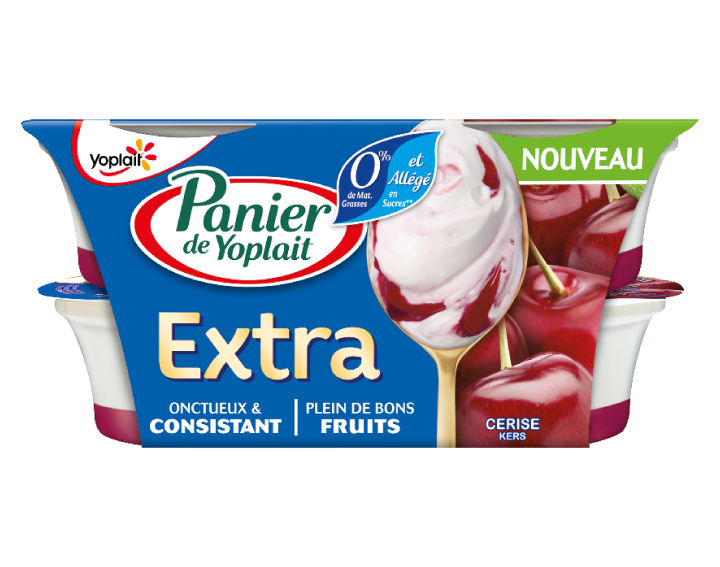 Panier de Yoplait 0% Extra Cerise