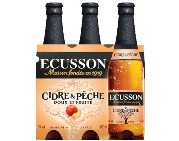 Pack de 3x33cl ECUSSON Cidre & Pêche