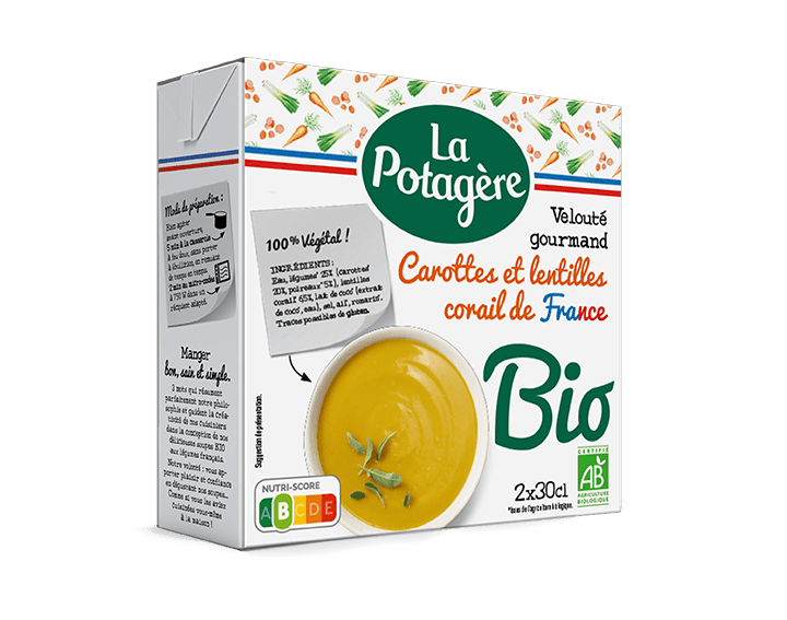 Velouté de carottes lentilles corail de France