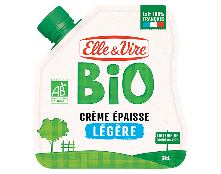 Elle & Vire Bio Crème Épaisse légère en poche