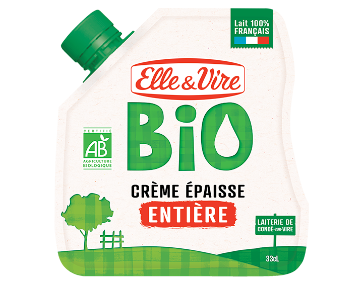 Elle & Vire Bio Crème Epaisse entière en poche