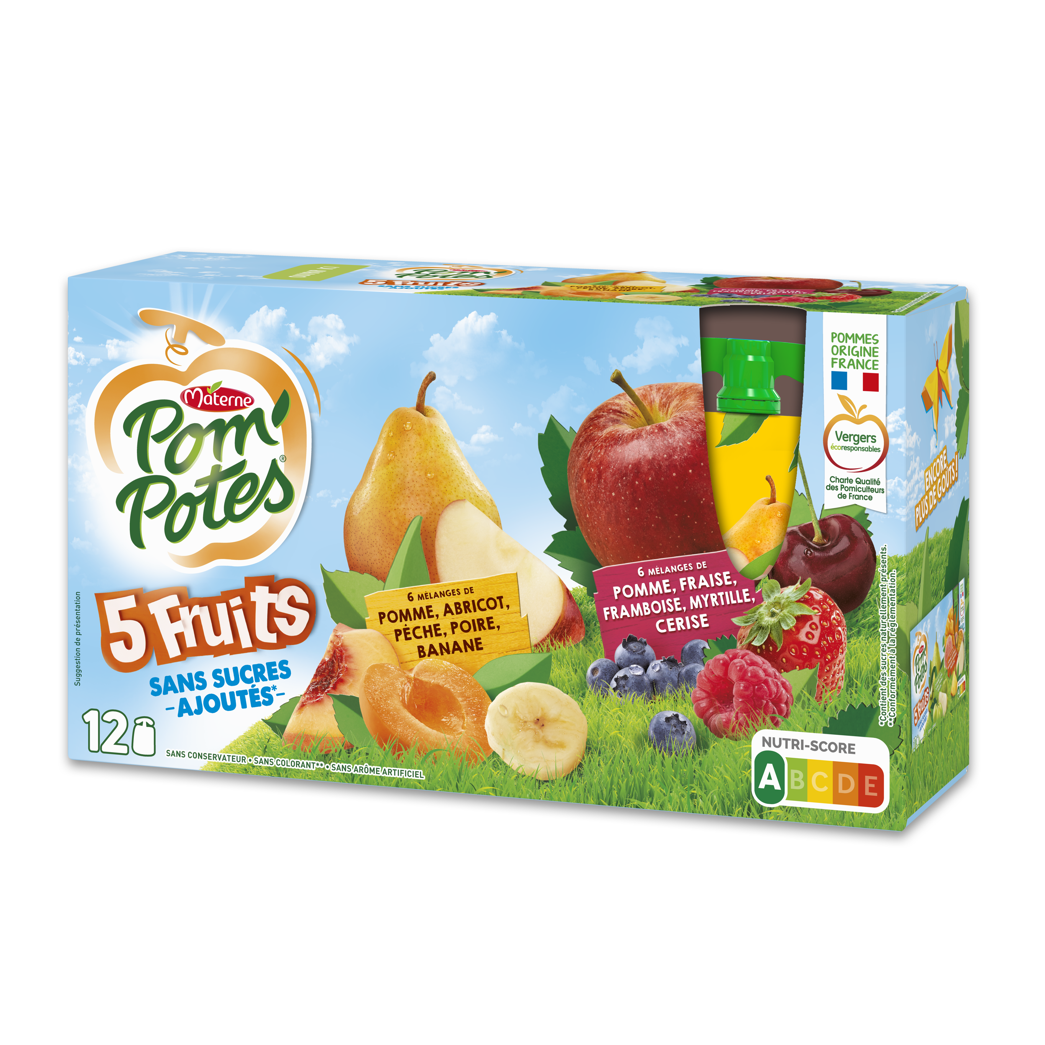 Bi-variétés 5 Fruits Jaunes et 5 Fruits Rouges 12x90g