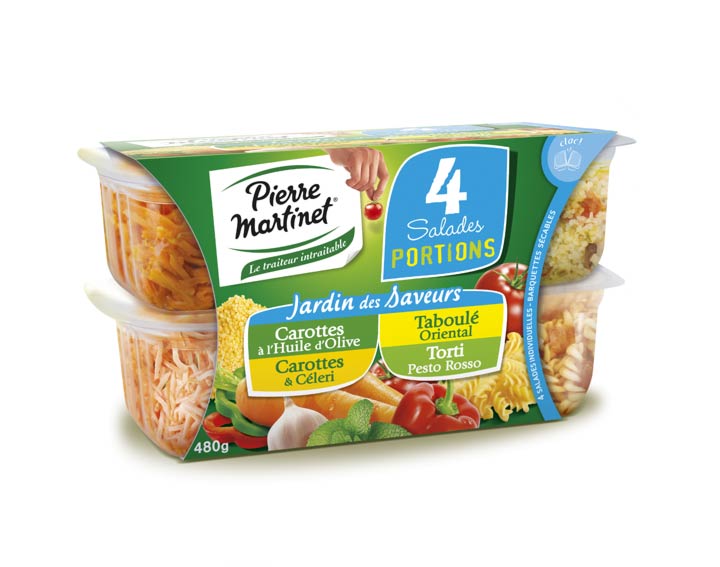 Jardin des Saveurs : Carottes Huile d’olive / Carottes & Céleri / Taboulé Oriental / Torti Pesto Rosso