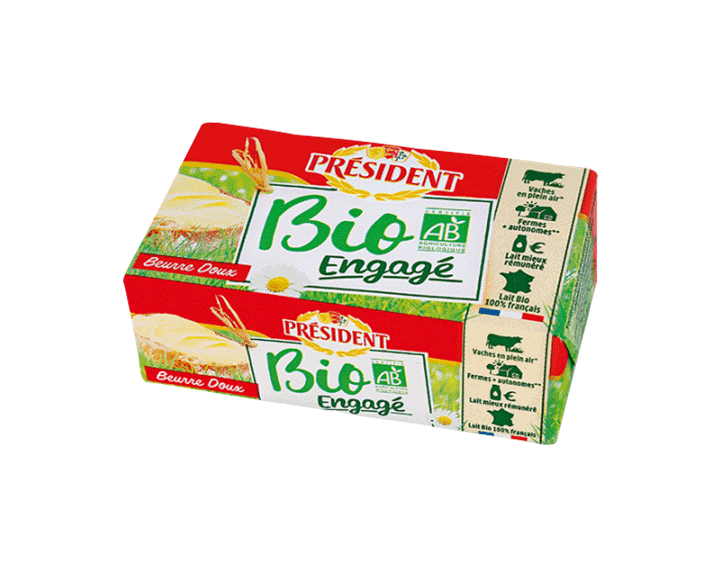 Président Beurre Bio plaquette 250g doux