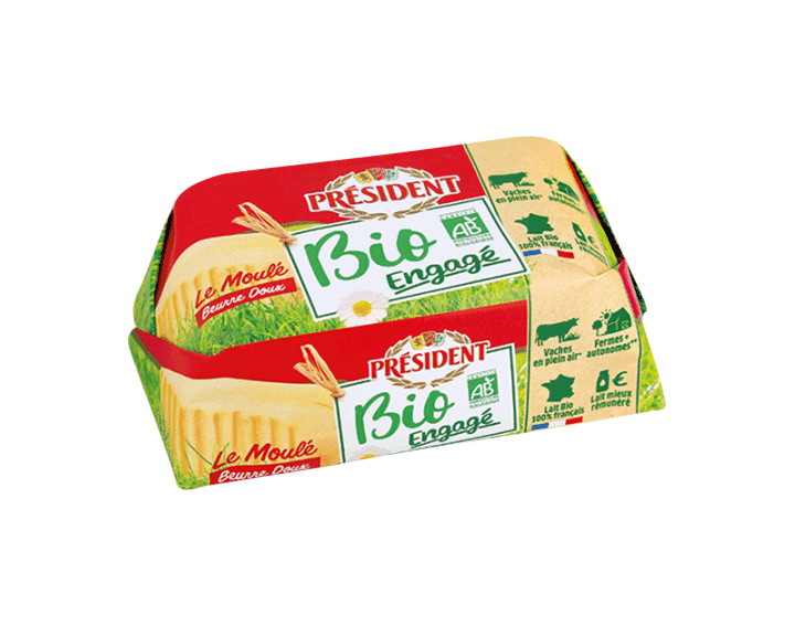 Président Beurre Bio moulé 250g doux