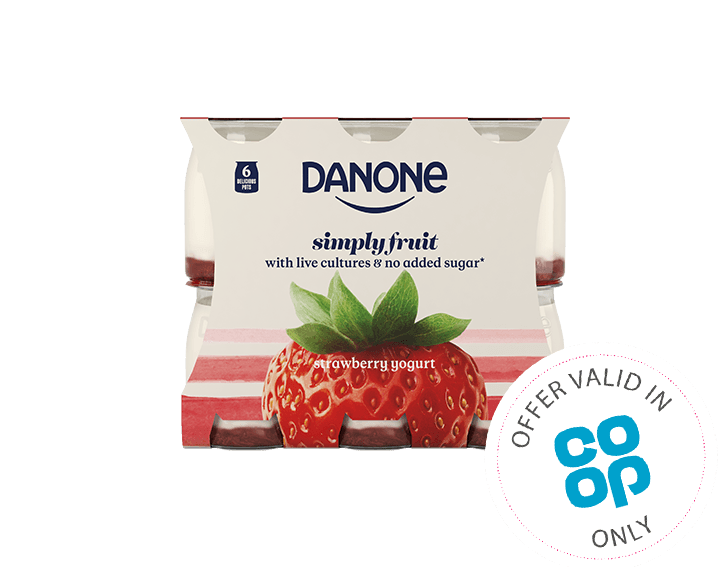 Simply Fruit Strawberry Yogurt 6x110g