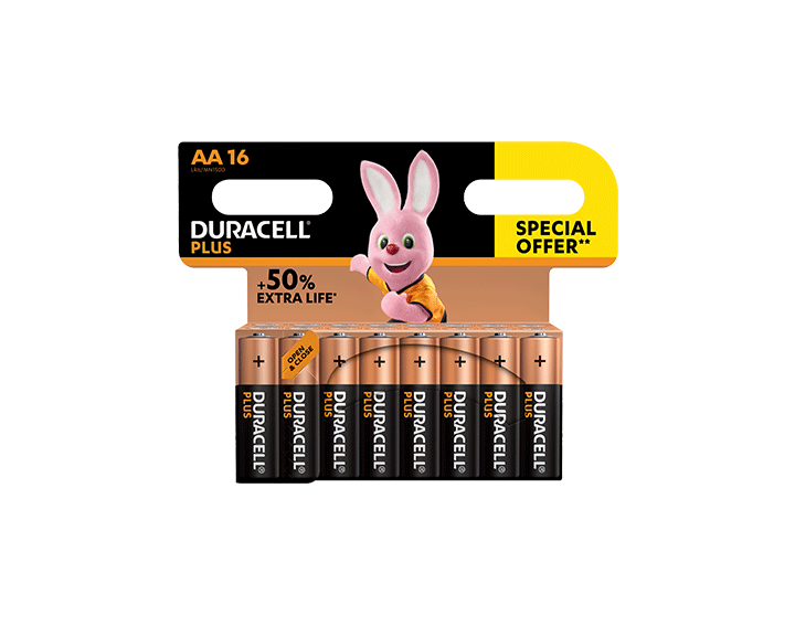 Duracell Plus AA 16 piles offre spéciale 