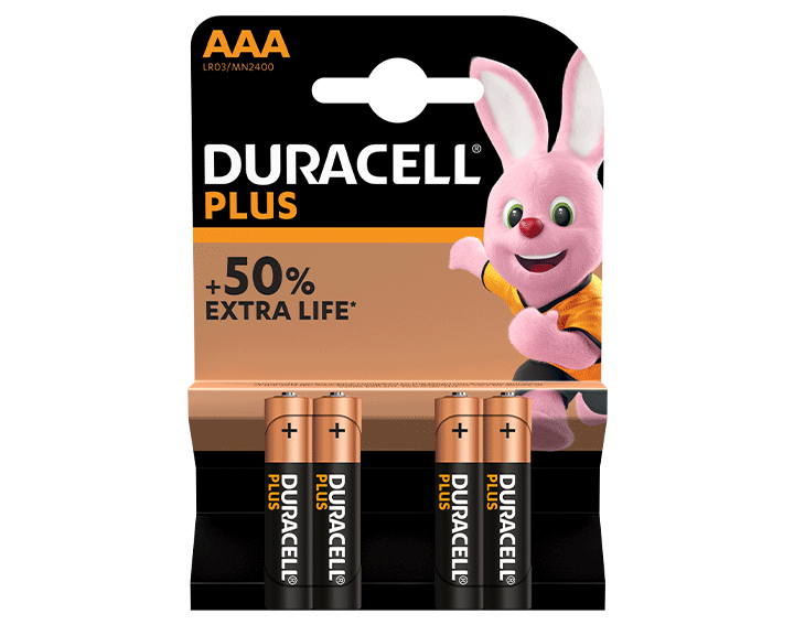 Duracell Plus AAA 4 piles 