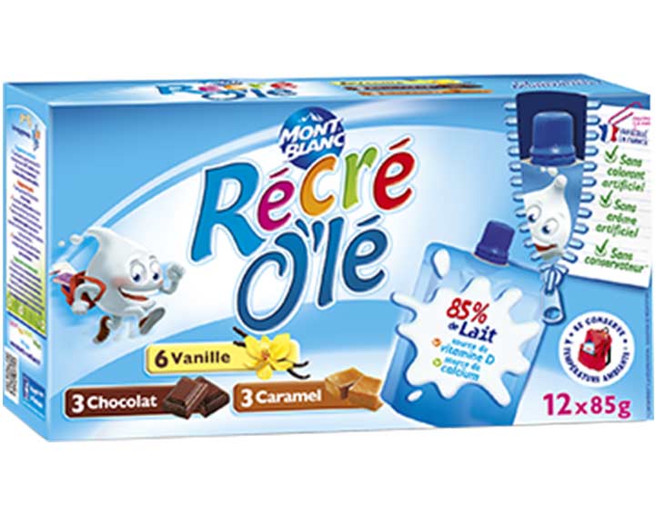 Récré O'lé Tri-variétés Vanille, chocolat, caramel x12