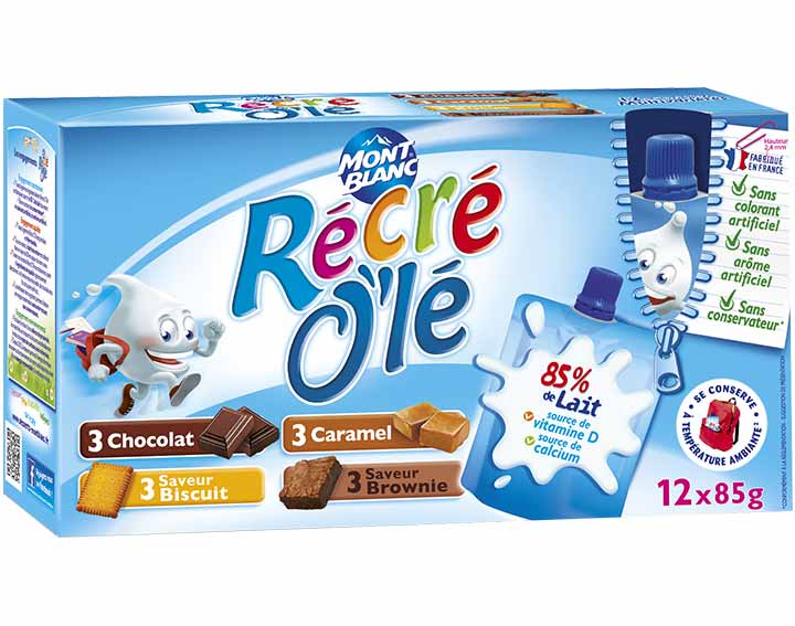 Récré O'lé Quadri-variétés chocolat, caramel, saveur biscuit, saveur brownie x12