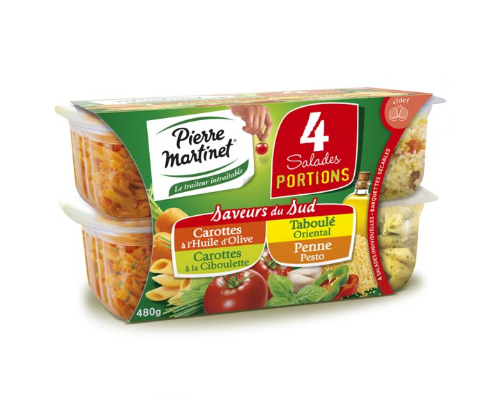 Saveurs du Sud : Carottes Huile d’olive / Carottes Ciboulette / Taboulé Oriental / Penne Pesto
