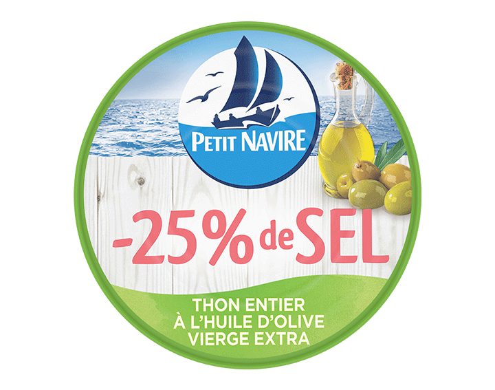 Thon huile d'olive -25% de sel Petit Navire 