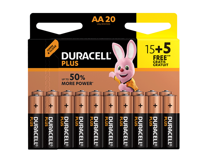 Duracell Plus AA 15+5 Gratuites Piles