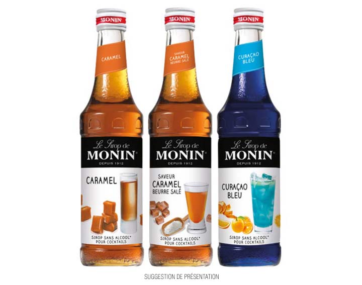 Sirop de Caramel, Caramel Beurre Salé et de Curaçao Bleu