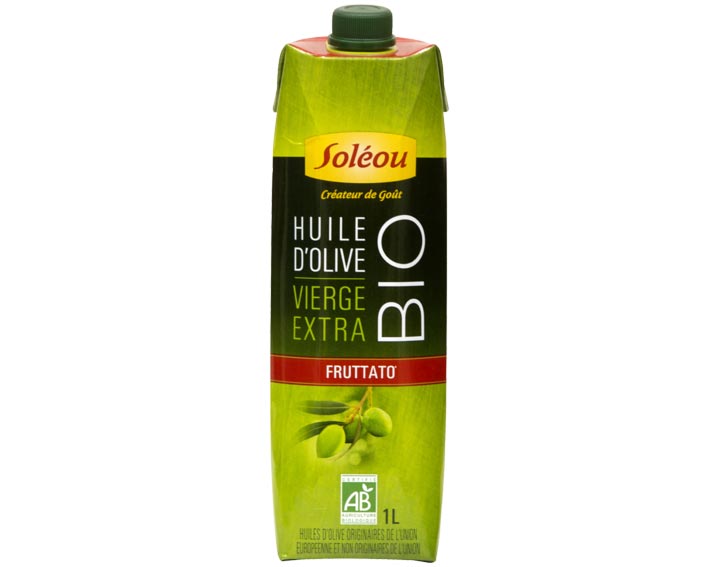 L’Huile d’Olive Biologique Fruttato en Tetra Prisma 1L Soléou