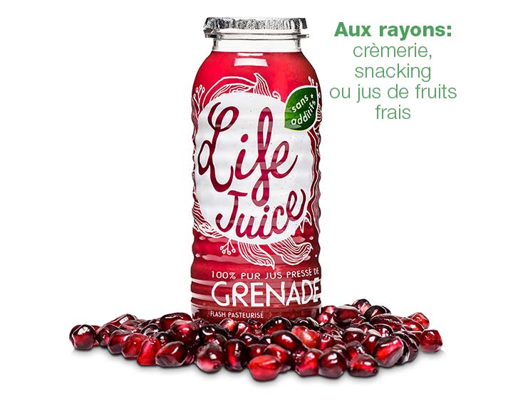 Bouteille de 120ml de jus de grenade Life Juice