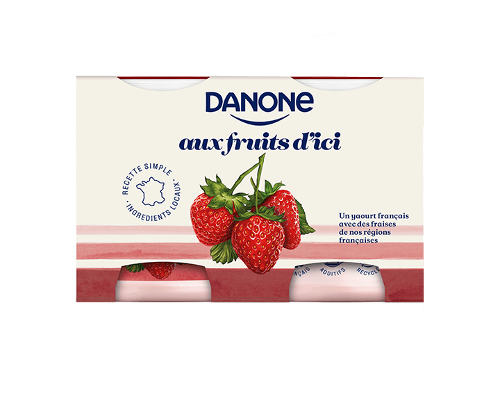 Danone aux fruits d'ici - Fraise