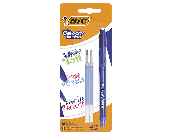Blister 1 + 2 refills BIC® Gel-Ocity® Illusion®