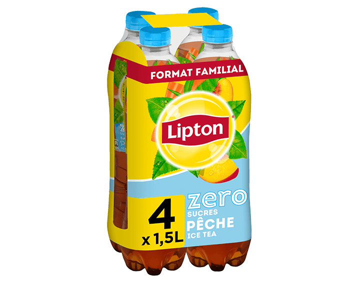 Lipton Ice Tea Zero Saveur Pêche 4x1,5L