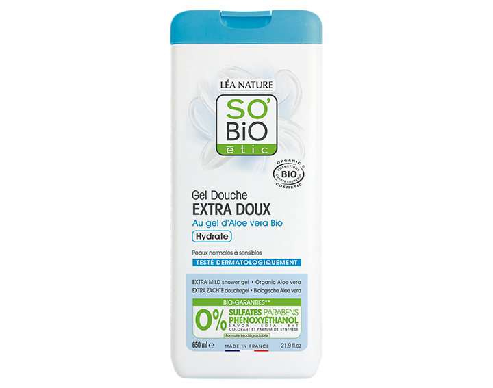 Gel douche extra doux, au gel d'Aloe vera bio, 650ml