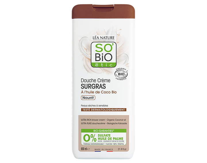 Douche crème surgras, à l'huile de Coco bio, 650ml